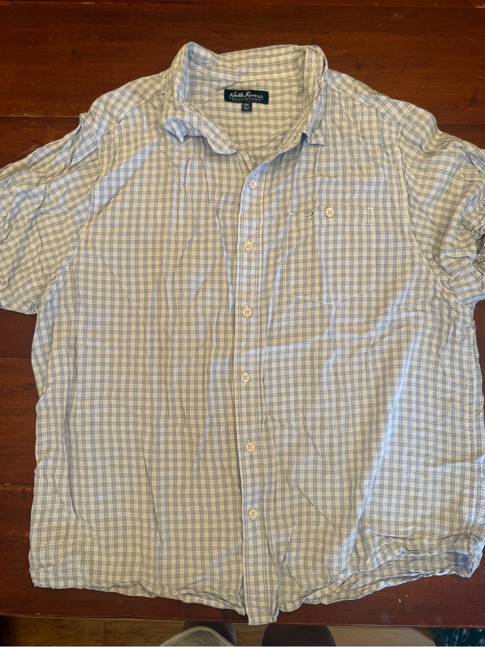 North River Outfittter Light Blue & White Gingham Short-Sleeve Button-Down Shirt